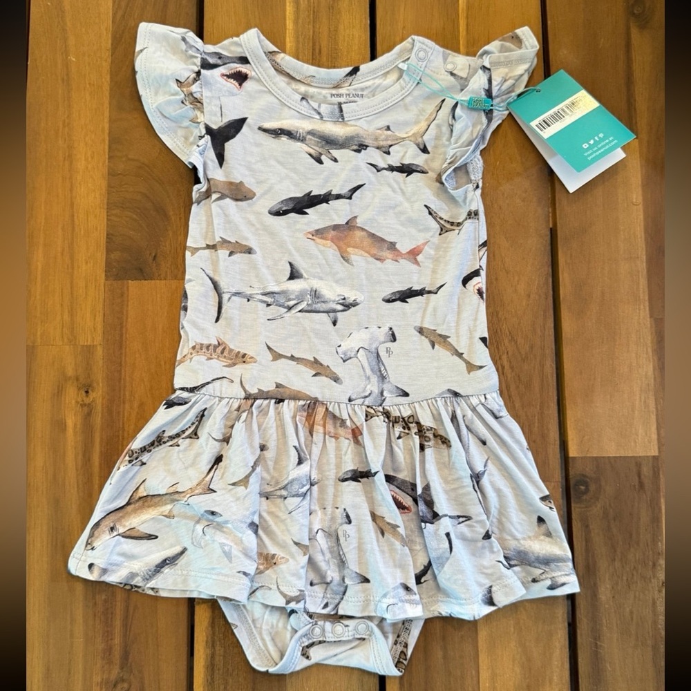 Posh Peanut Maverick Shark 18-24 Month Outifit NWT